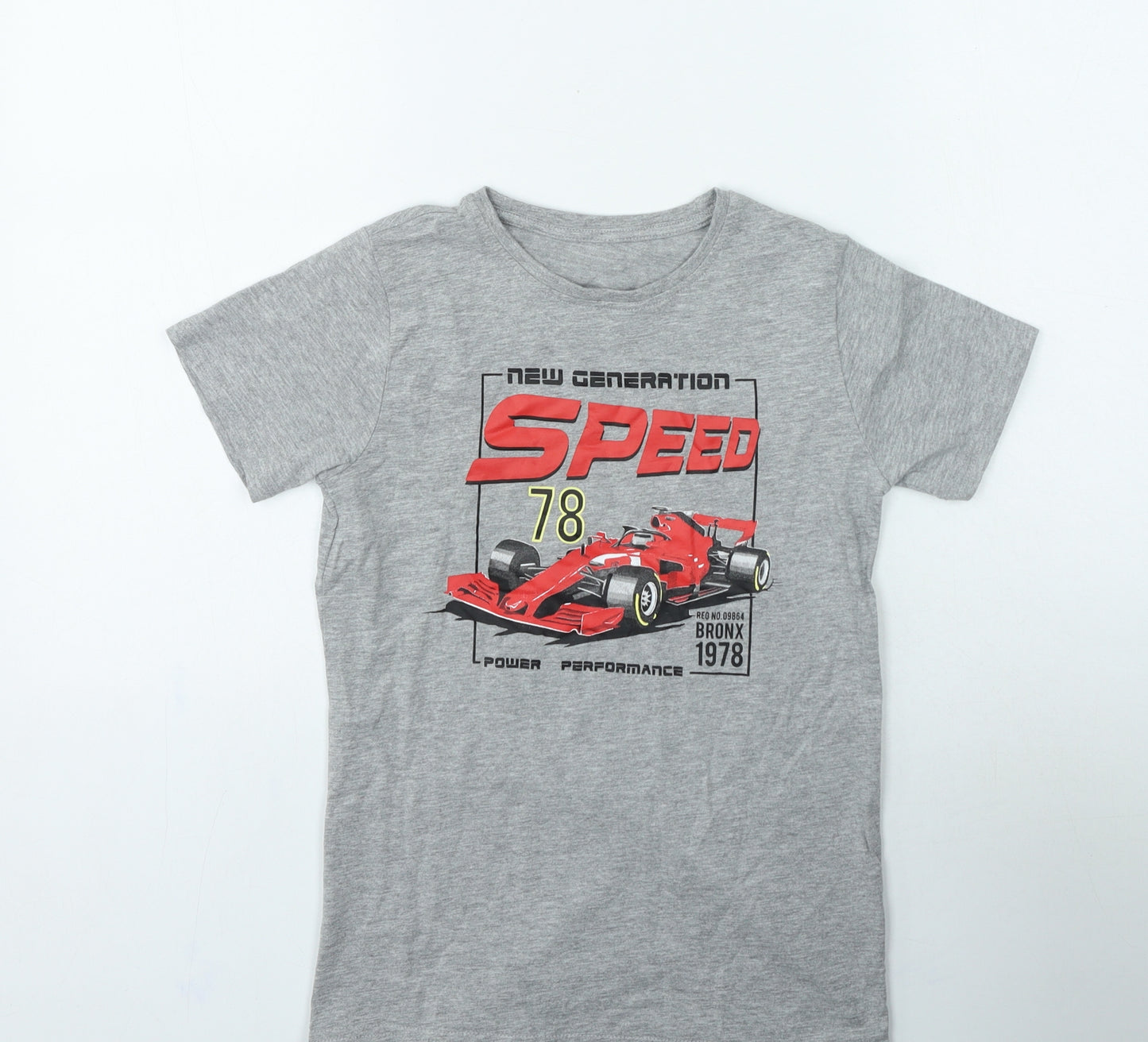 Dunnes Stores Boys Grey Cotton Basic Casual Size 9-10 Years Round Neck Pullover - Cars