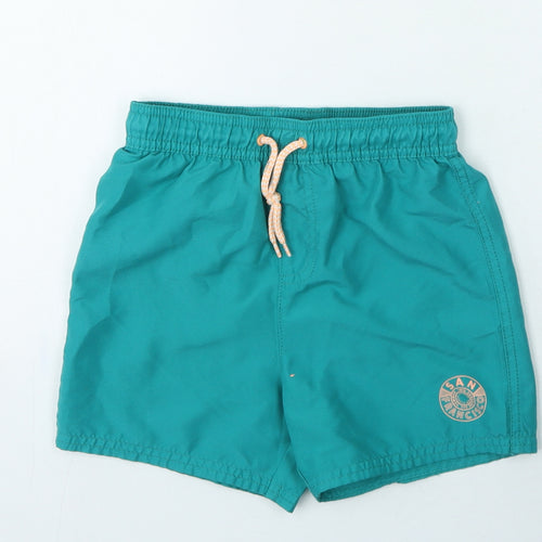 George Boys Green Polyester Sweat Shorts Size 5-6 Years Regular Drawstring