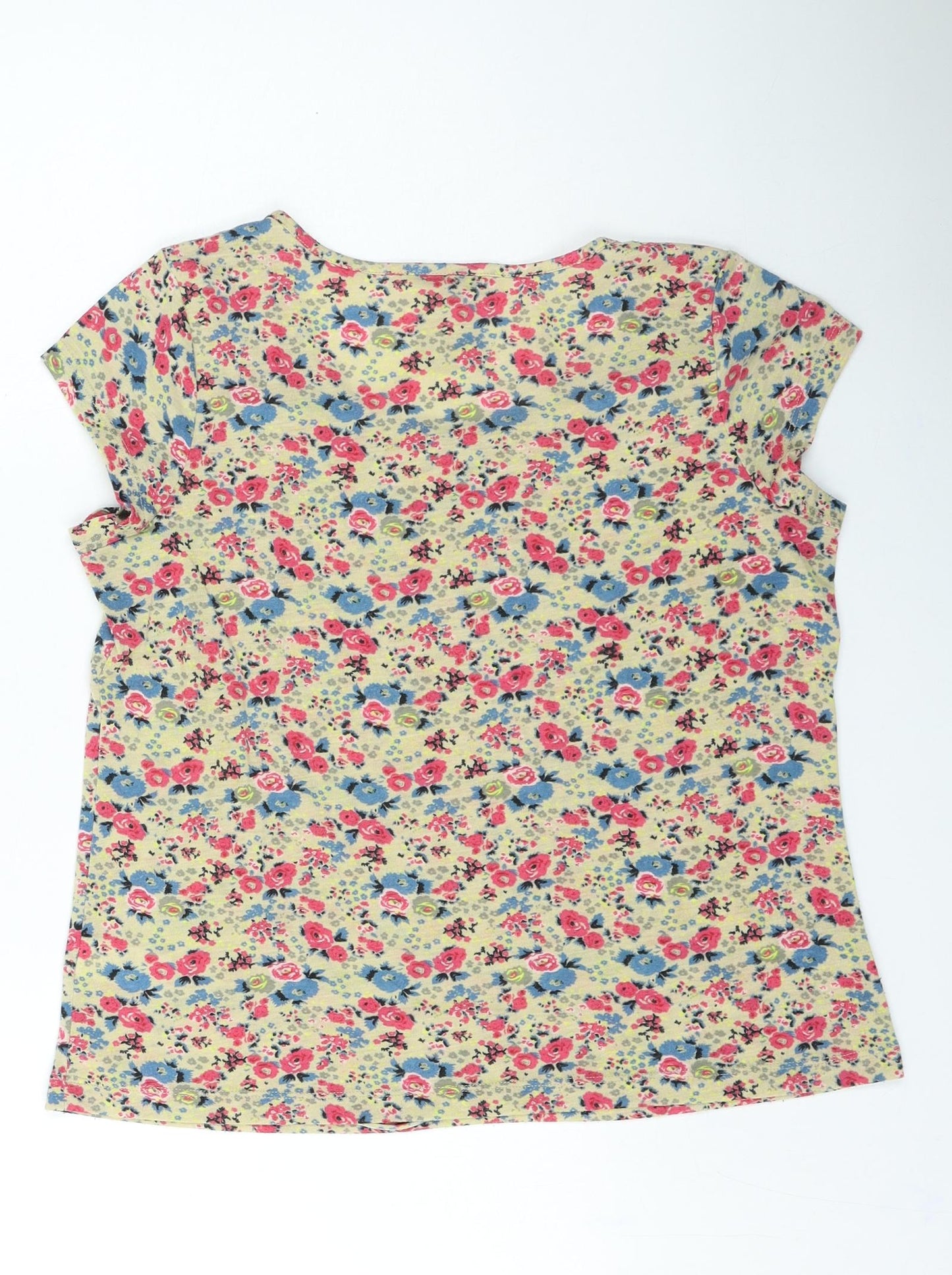 NEXT Womens Multicoloured Floral Polyester Basic T-Shirt Size 14 Round Neck - Lightning Bolt