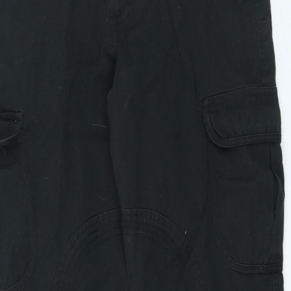Soaked in Luxury Womens Black Cotton Cargo Shorts Size 36 L20 in Regular Zip