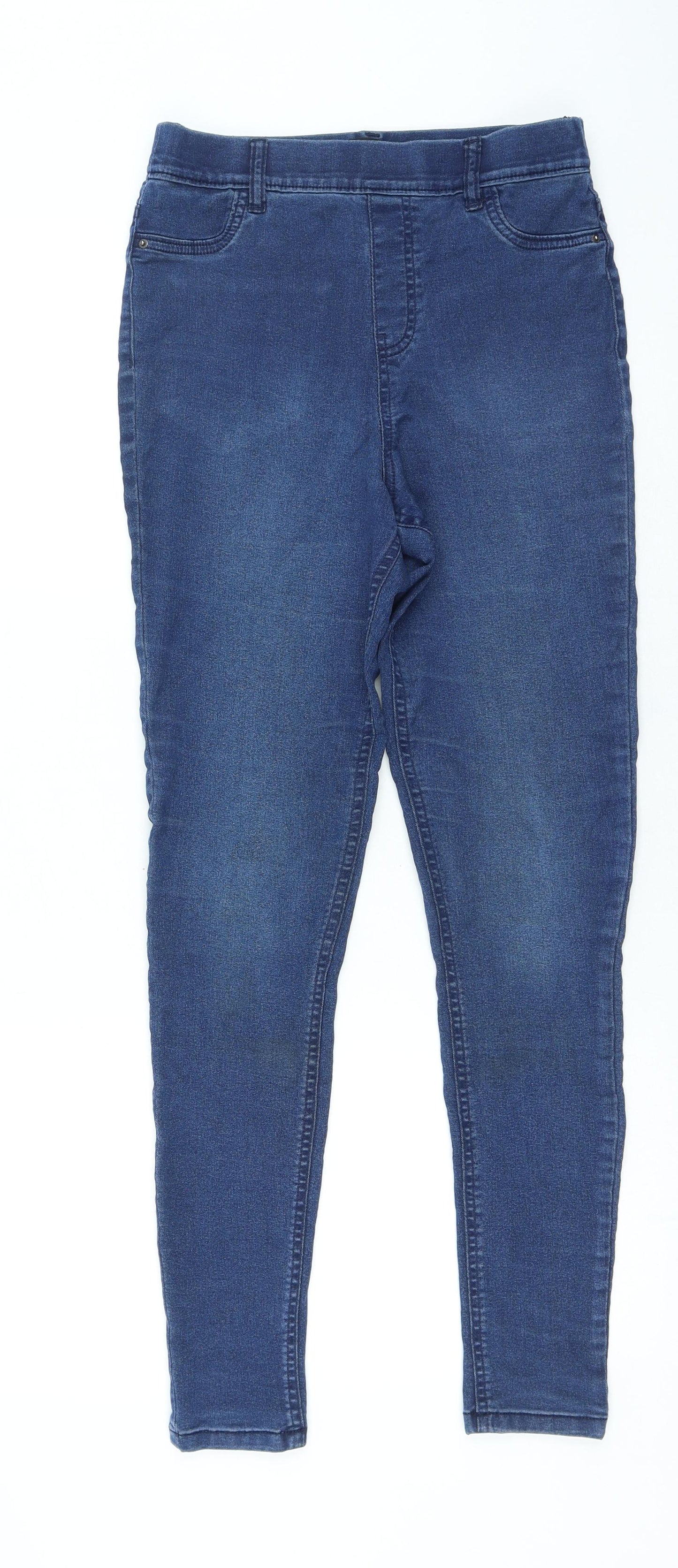 F&F Womens Blue Cotton Jegging Jeans Size 10 L26 in Regular