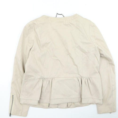 Mint Velvet Womens Beige Jacket Size 18 Zip