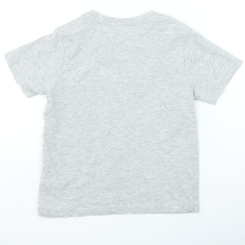 Primark Boys Grey Cotton Basic Casual Size 6-7 Years Round Neck Pullover - Dinosaur