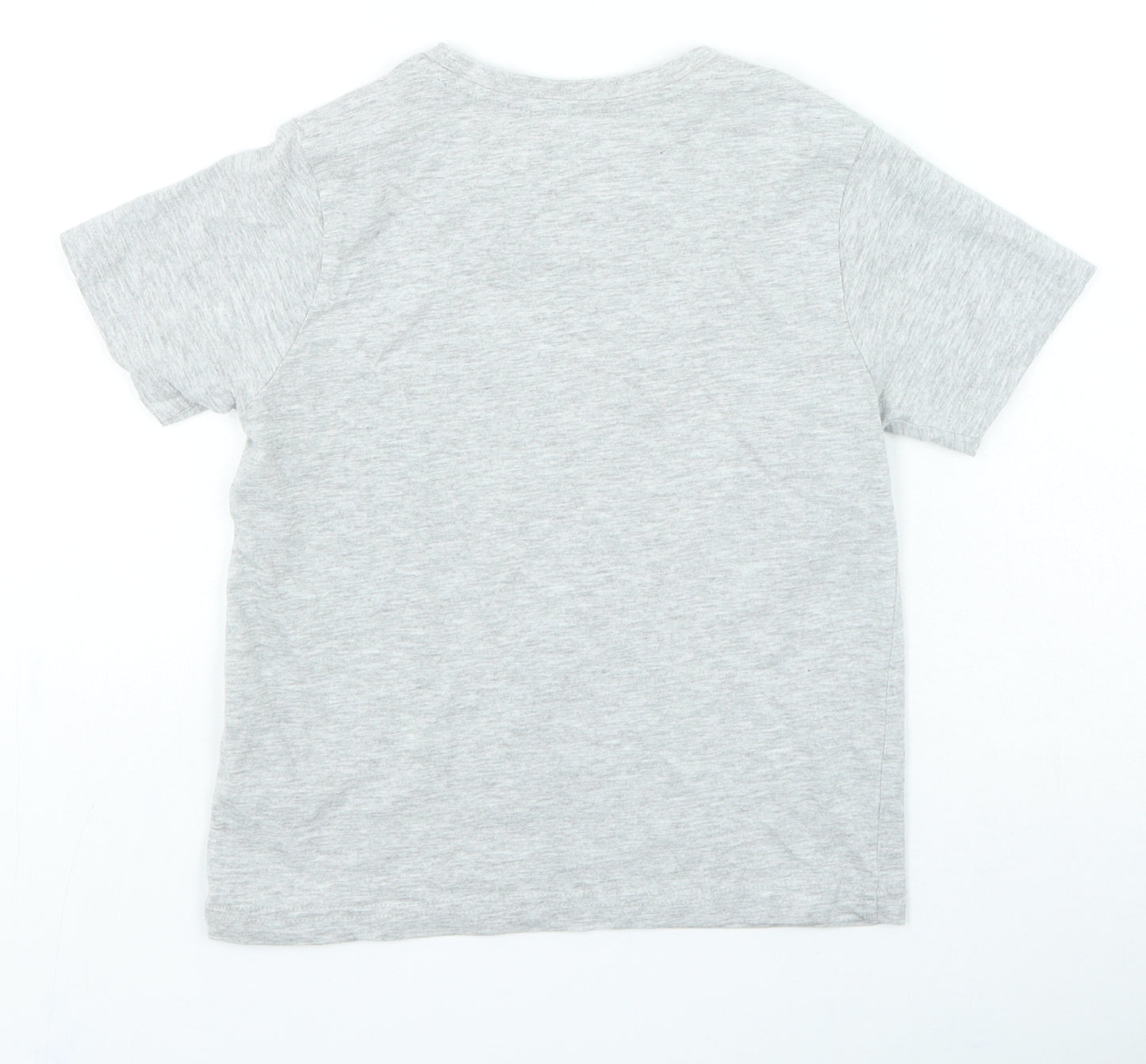 Primark Boys Grey Cotton Basic Casual Size 6-7 Years Round Neck Pullover - Dinosaur