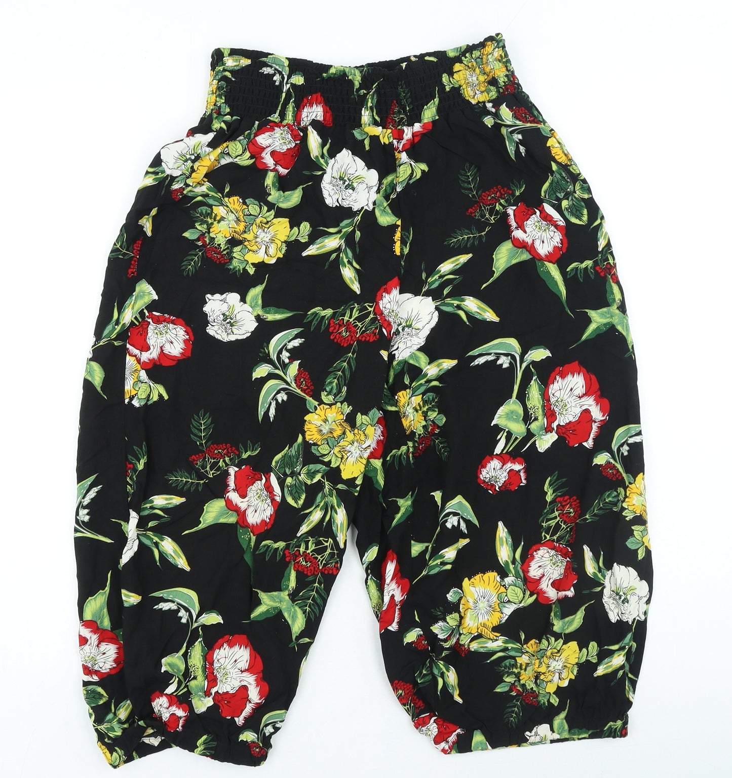 bpc Womens Multicoloured Floral Viscose Bloomer Trousers Size 12 L24 in Regular