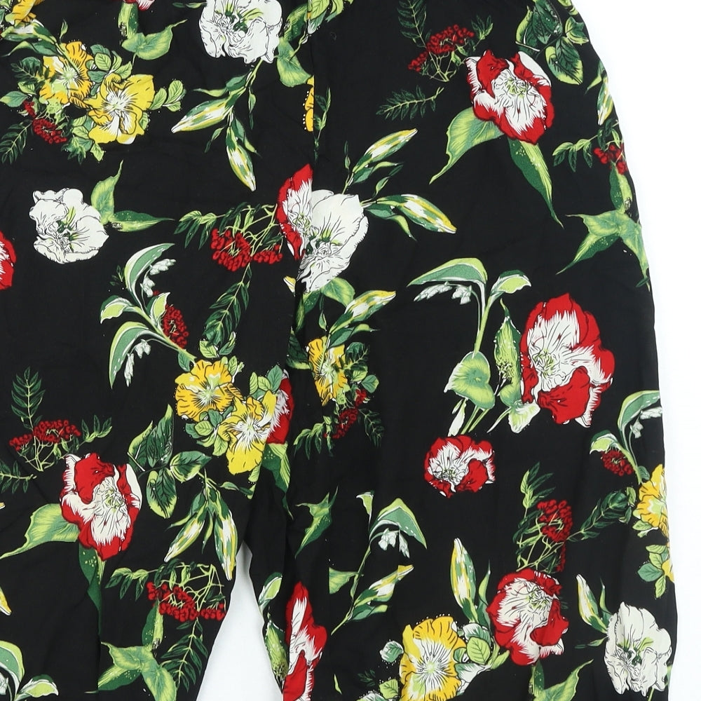 bpc Womens Multicoloured Floral Viscose Bloomer Trousers Size 12 L24 in Regular