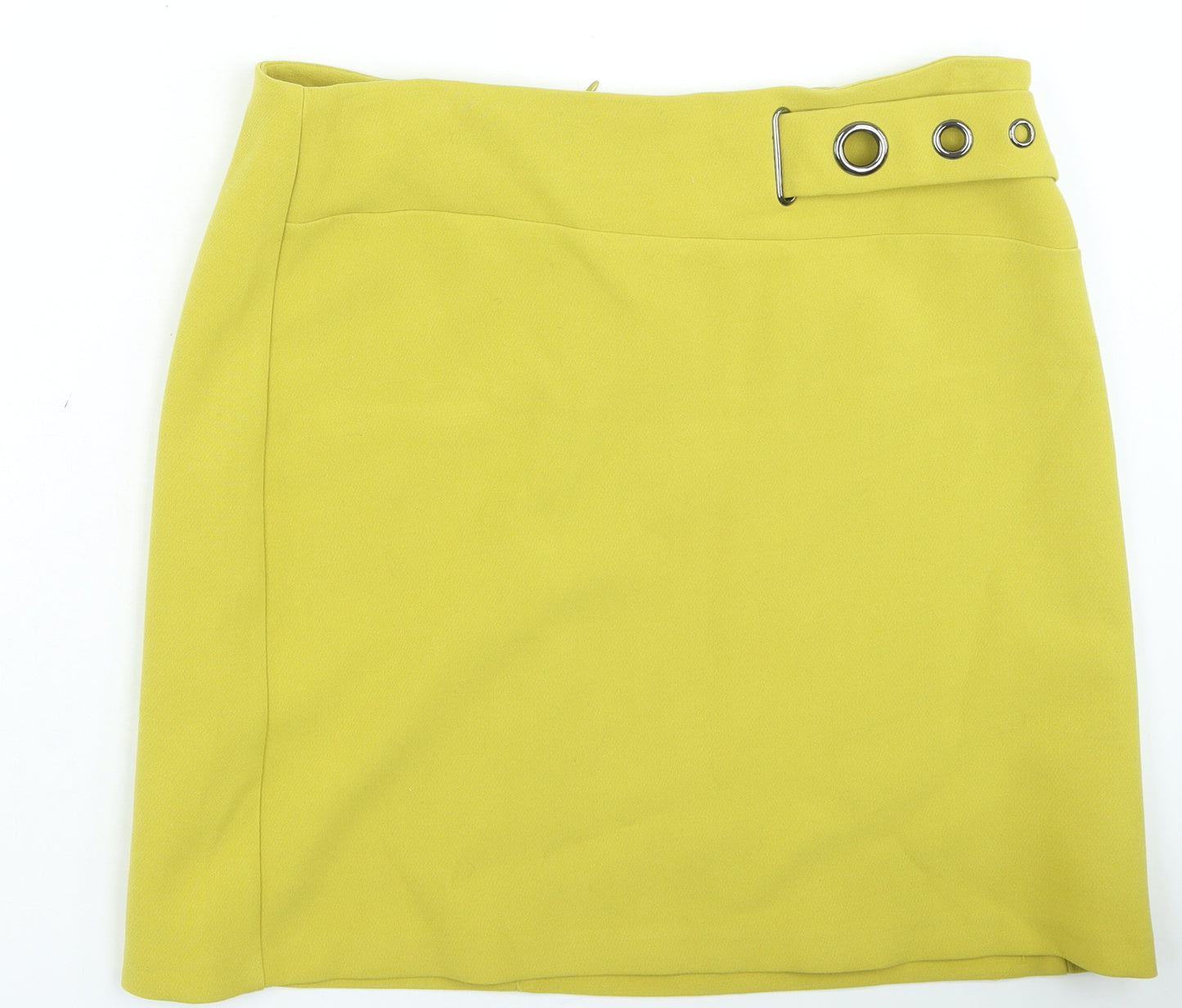 Gallery Womens Green Polyester A-Line Skirt Size 16 Zip