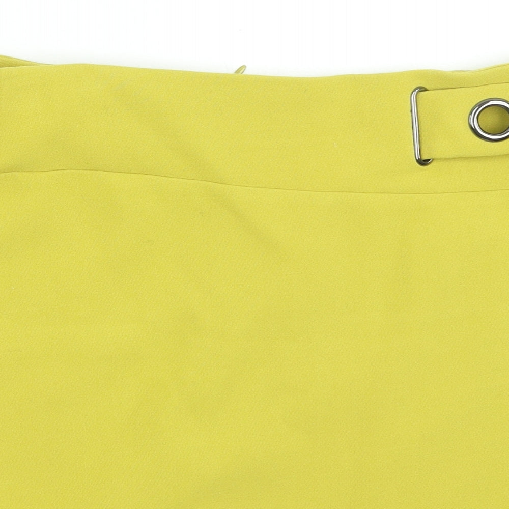 Gallery Womens Green Polyester A-Line Skirt Size 16 Zip