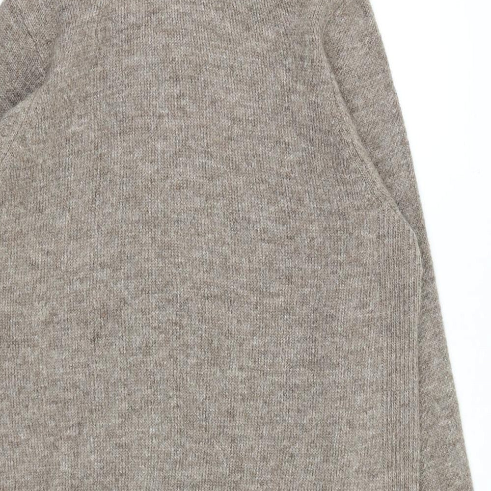 F&F Womens Brown Polyester Jumper Dress Size 12 Roll Neck Pullover