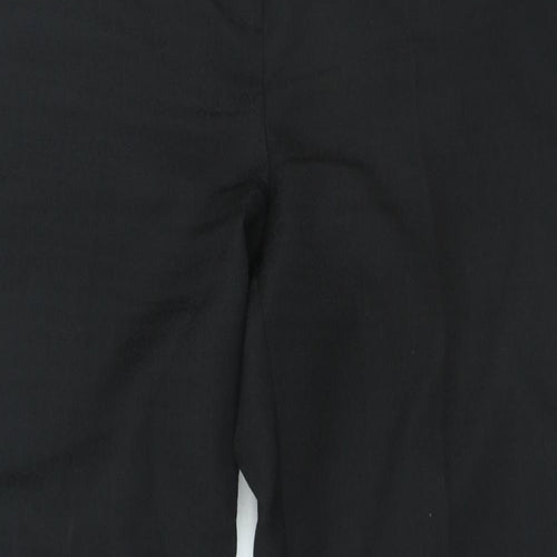 Dunnes Stores Womens Black Geometric Polyester Trousers Size 12 L26 in Regular Zip