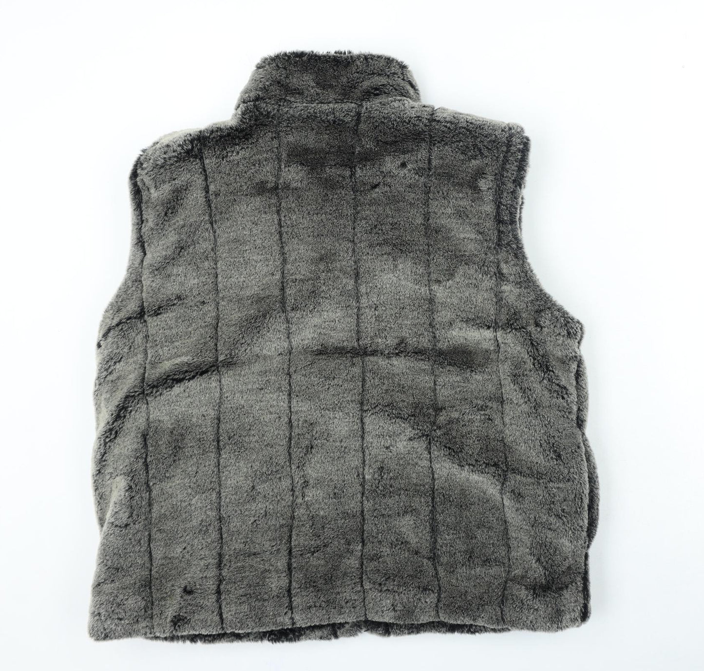Preworn Womens Brown Gilet Jacket Size M Zip - Faux Fur
