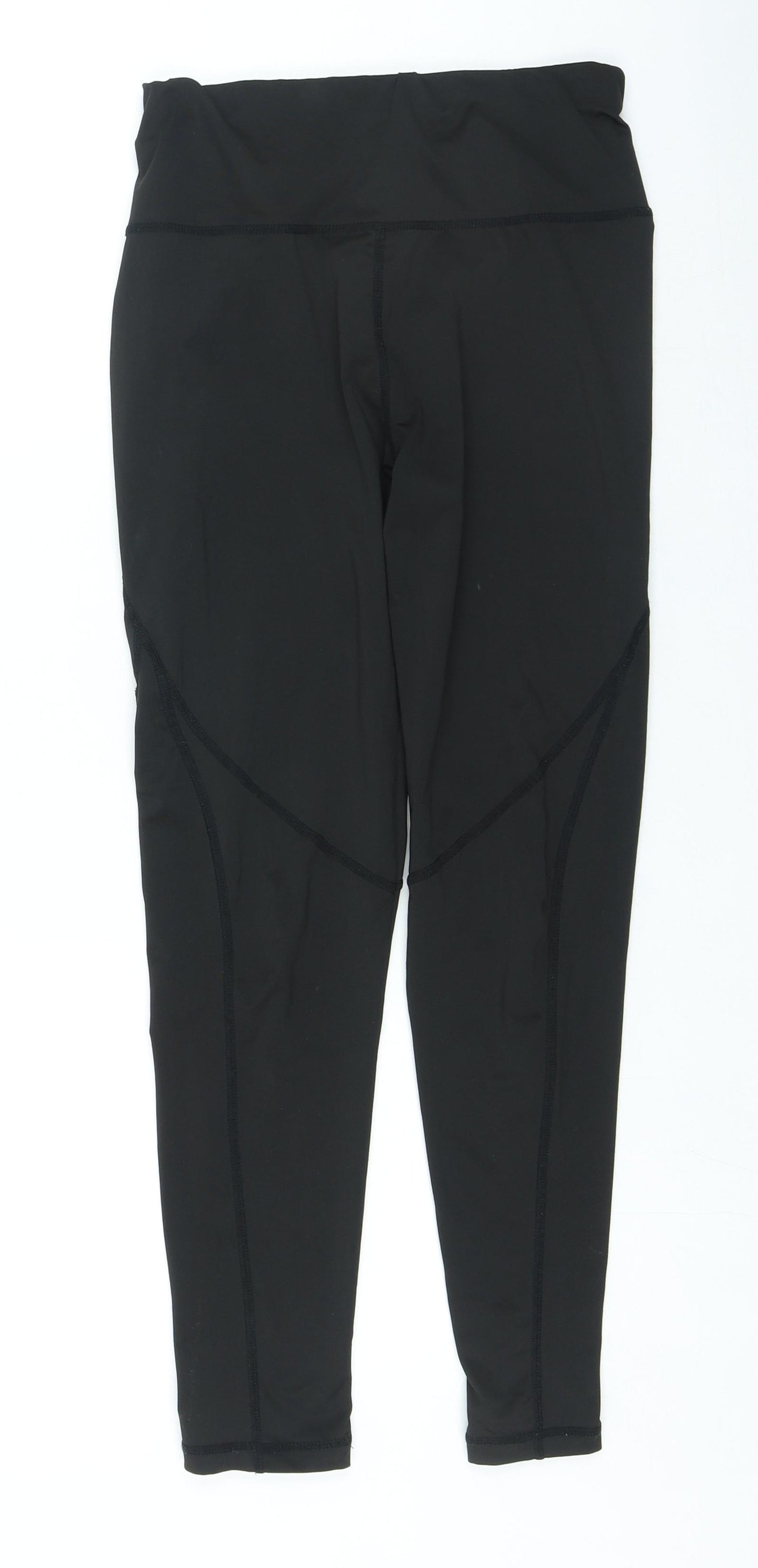 Preworn Womens Black Polyester Pedal Pusher Leggings Size S L25 in