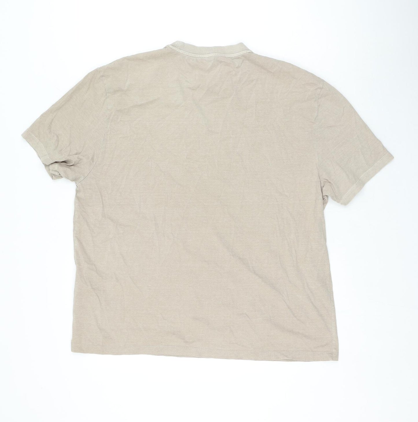 ASOS Mens Beige Cotton T-Shirt Size L Round Neck