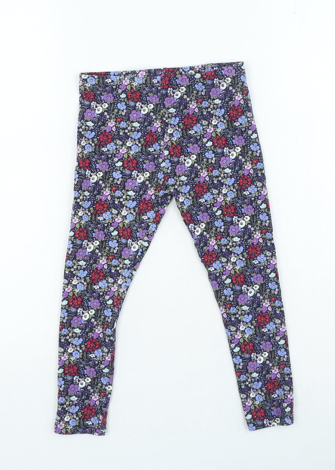 NEXT Girls Multicoloured Floral Cotton Jegging Trousers Size 7 Years Regular Pullover