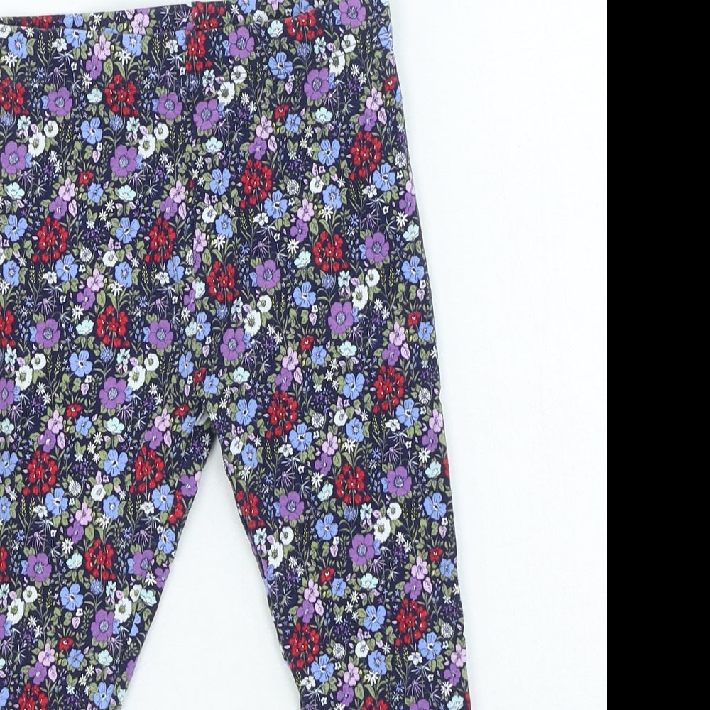 NEXT Girls Multicoloured Floral Cotton Jegging Trousers Size 7 Years Regular Pullover