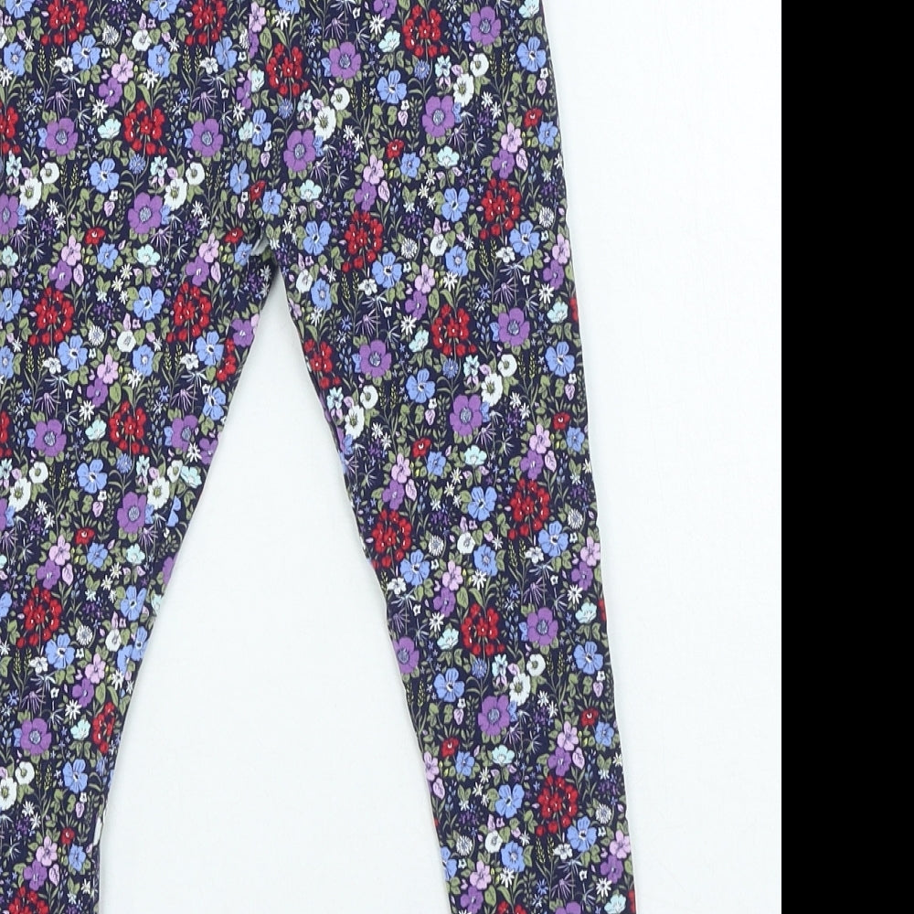 NEXT Girls Multicoloured Floral Cotton Jegging Trousers Size 7 Years Regular Pullover