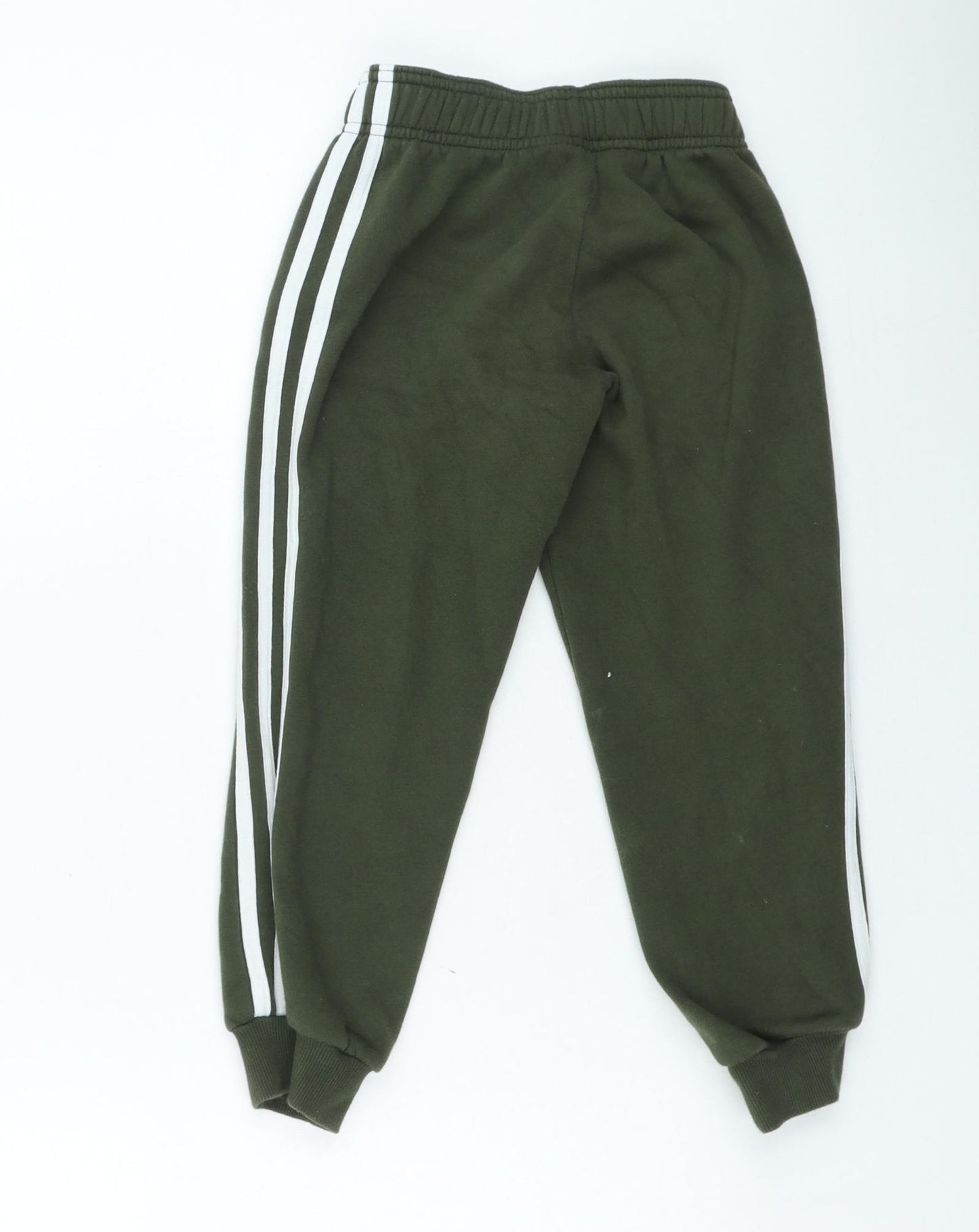 adidas Boys Green Striped Cotton Jogger Trousers Size 5-6 Years Regular Pullover