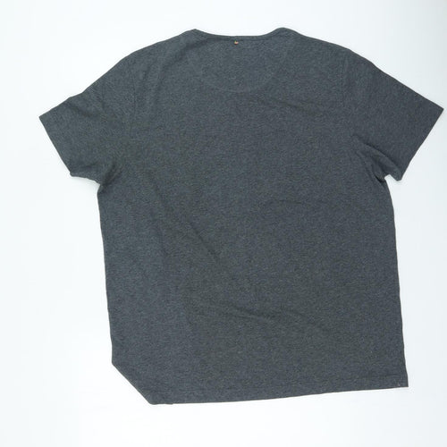 Pretty Green Mens Grey Cotton T-Shirt Size 2XL Collared
