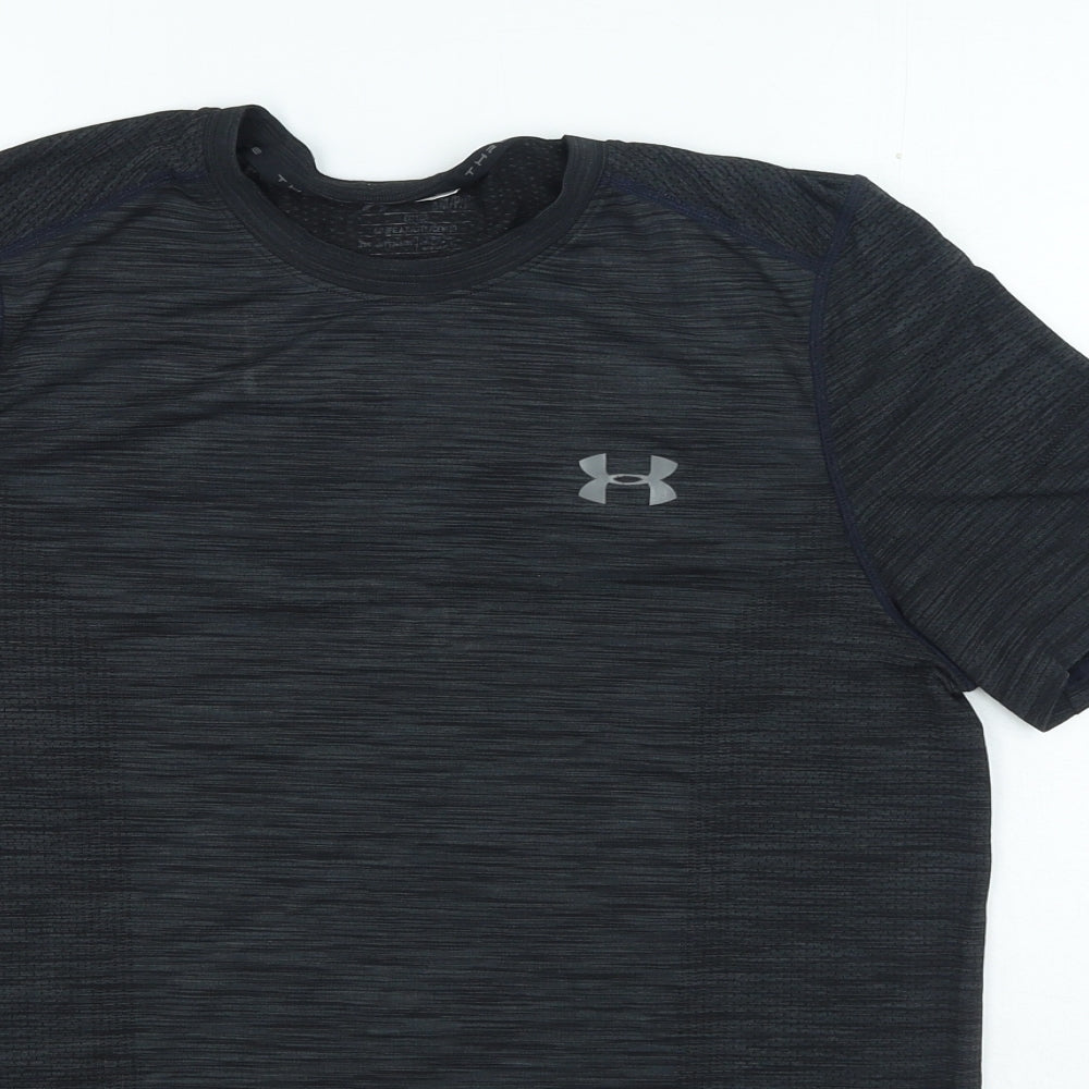 Under armour Mens Grey Polyester T-Shirt Size M Round Neck