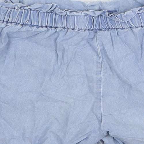 Dunnes Stores Girls Blue Lyocell Mom Shorts Size 6 Years Regular Buckle