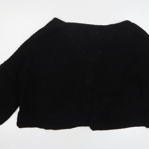 Boohoo Womens Black V-Neck Acrylic Cardigan Jumper Size M