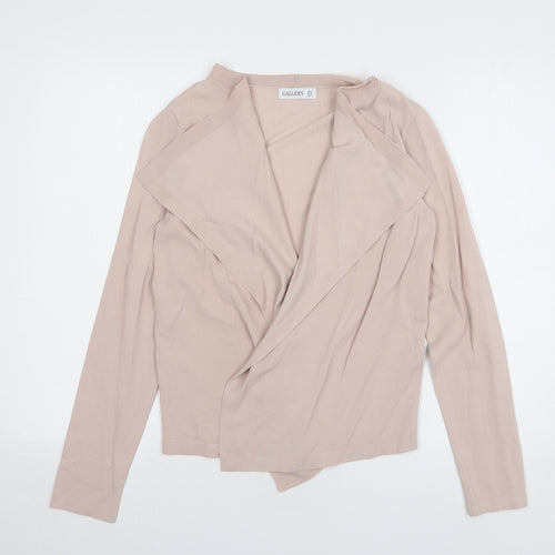 Gallery Womens Pink V-Neck Viscose Cardigan Jumper Size M