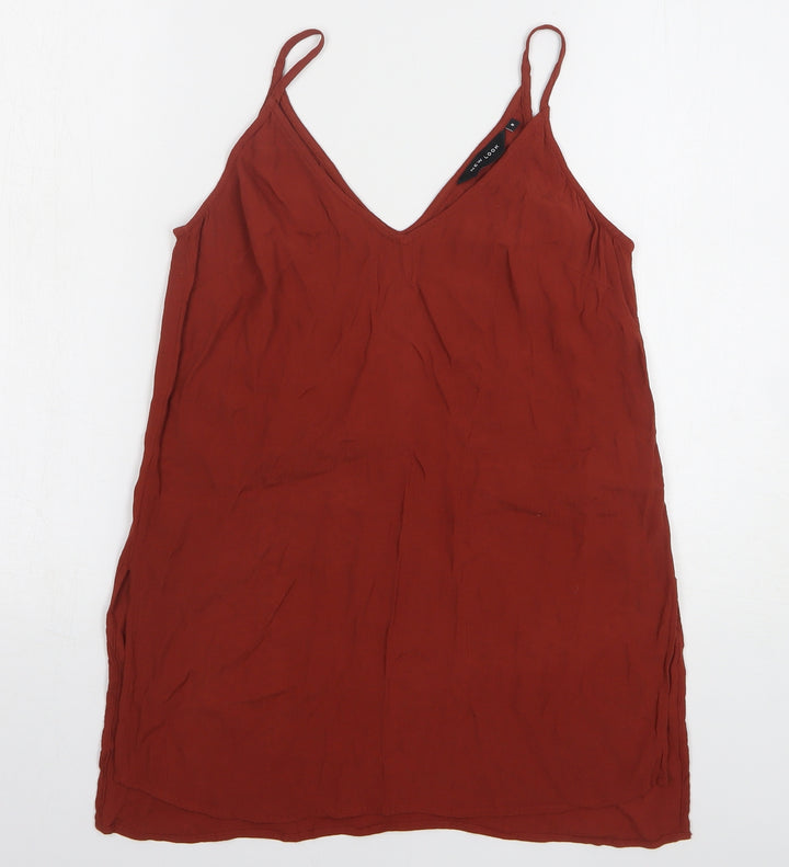 New Look Womens Orange Viscose Camisole Tank Size 8 V-Neck