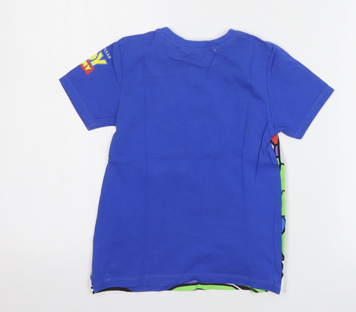 Primark Boys Blue Cotton Basic T-Shirt Size 5-6 Years Round Neck Pullover - Buzz Lightyear