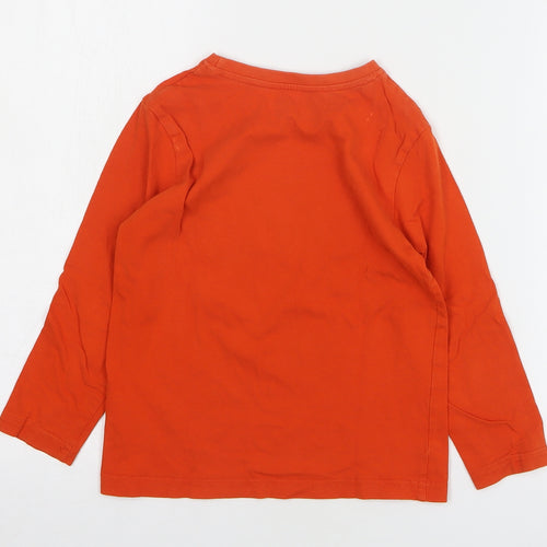 Primark Boys Orange Cotton Basic T-Shirt Size 5-6 Years Round Neck Pullover - Off-Road Truck