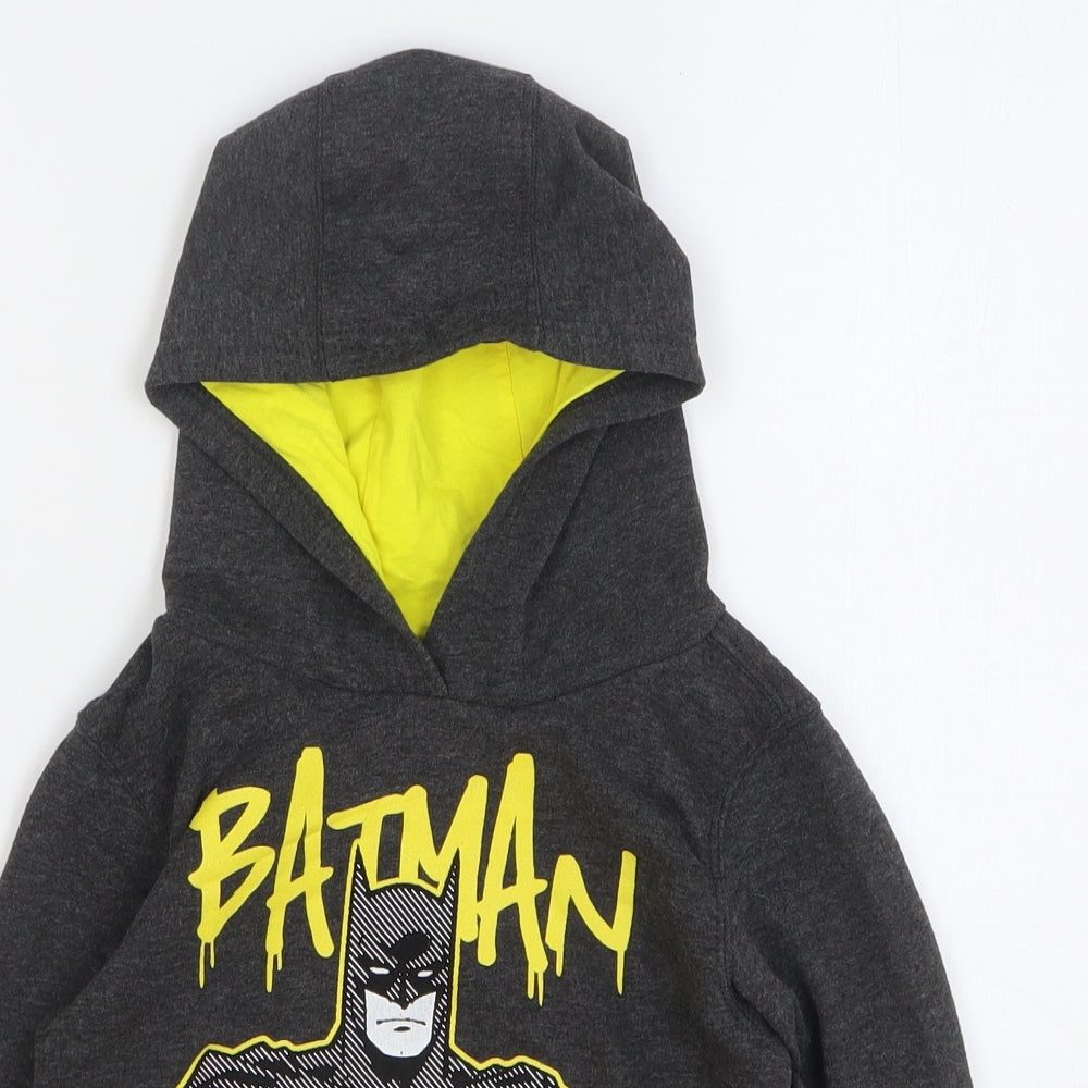 Dunnes Stores Boys Grey Cotton Pullover Hoodie Size 5-6 Years - Batman
