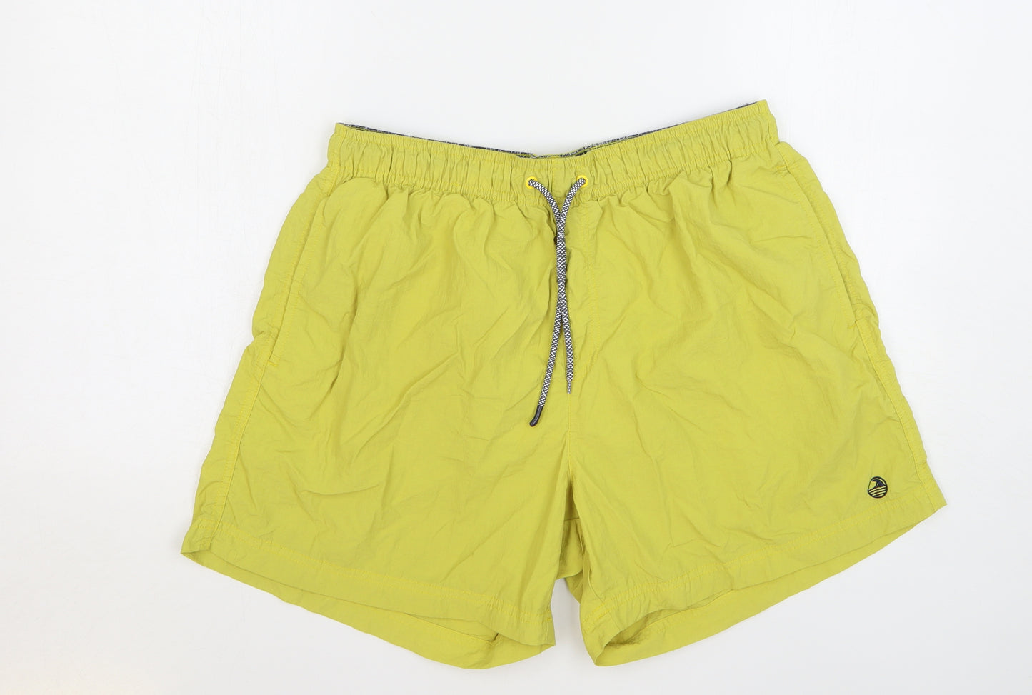 F&F Mens Yellow Polyester Bermuda Shorts Size L L6 in Regular Drawstring - Swim Shorts