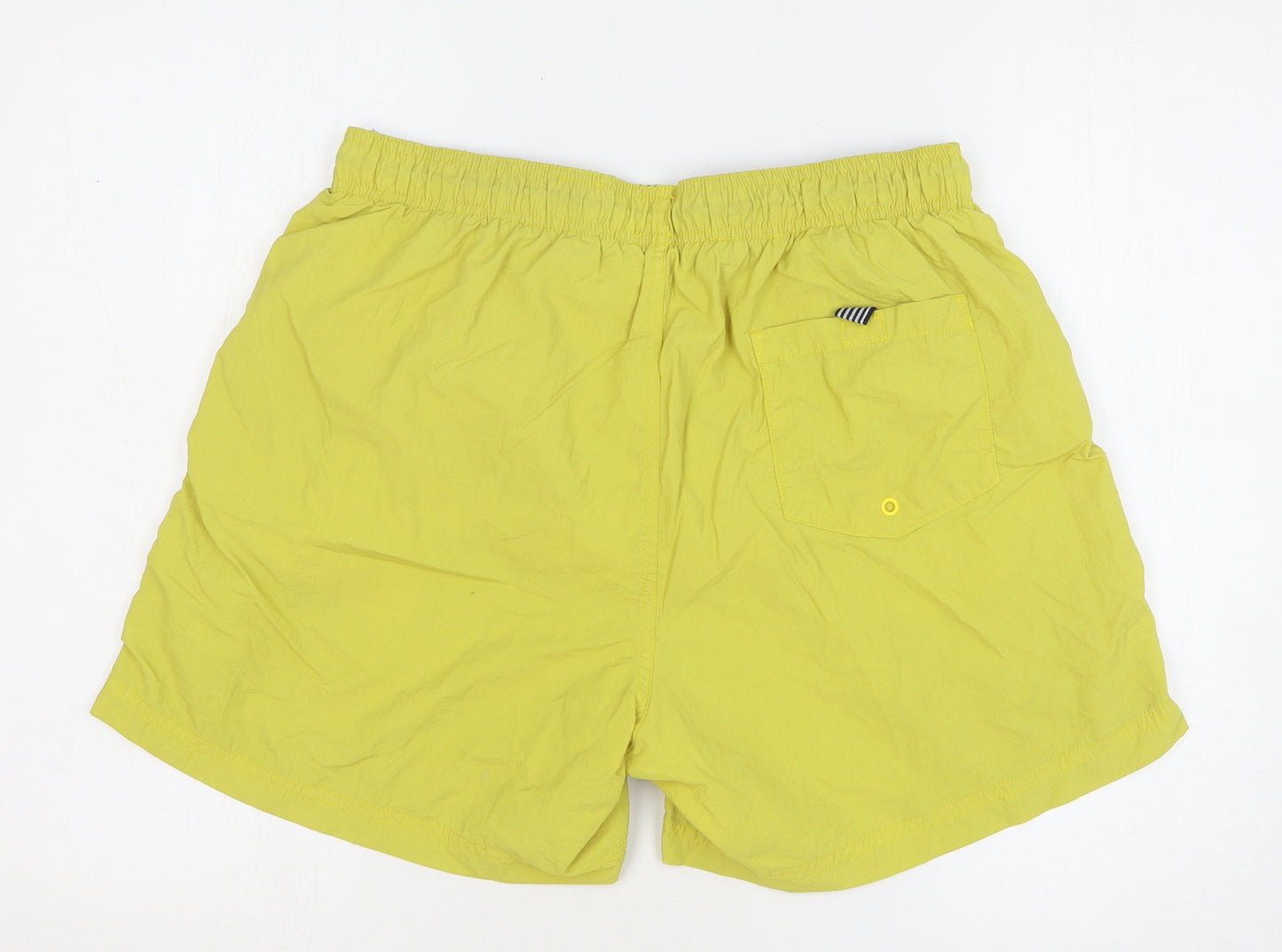 F&F Mens Yellow Polyester Bermuda Shorts Size L L6 in Regular Drawstring - Swim Shorts