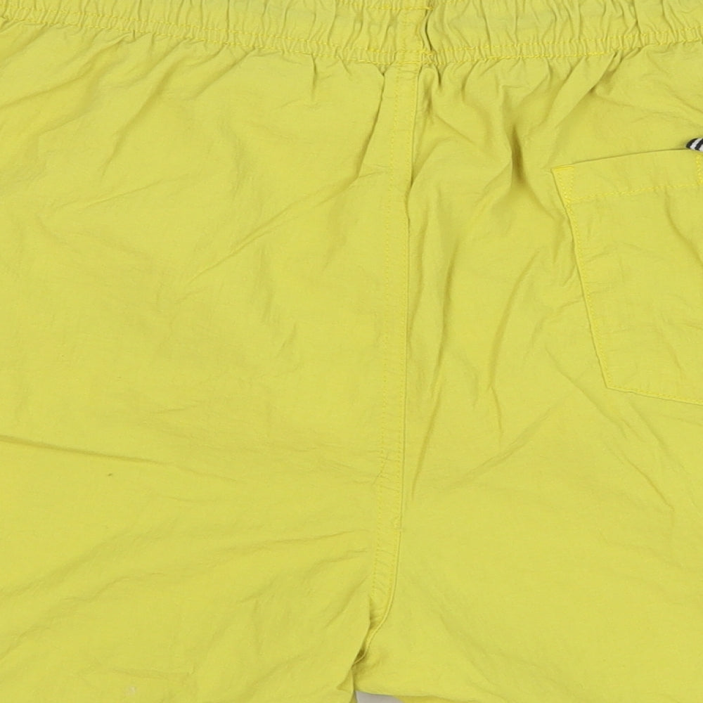 F&F Mens Yellow Polyester Bermuda Shorts Size L L6 in Regular Drawstring - Swim Shorts