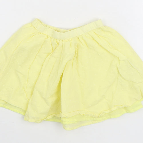 So Cute Girls Yellow 100% Cotton Pleated Skirt Size 18-24 Months