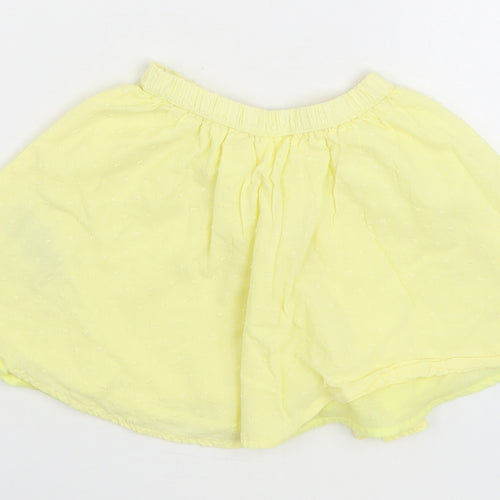 So Cute Girls Yellow 100% Cotton Pleated Skirt Size 18-24 Months