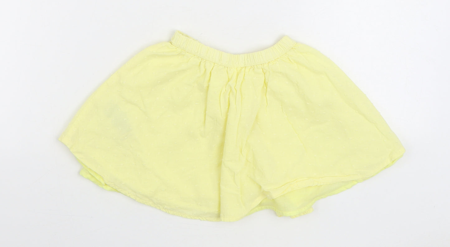 So Cute Girls Yellow 100% Cotton Pleated Skirt Size 18-24 Months