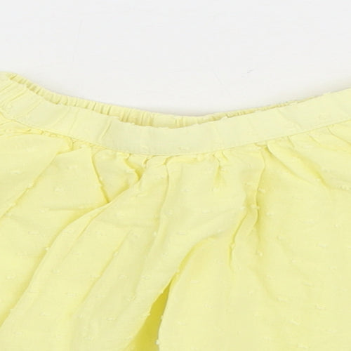 So Cute Girls Yellow 100% Cotton Pleated Skirt Size 18-24 Months