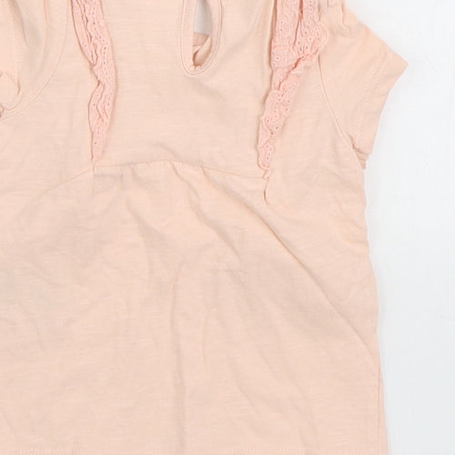 So Cute Girls Pink 100% Cotton Basic T-Shirt Size 12-18 Months Round Neck Button