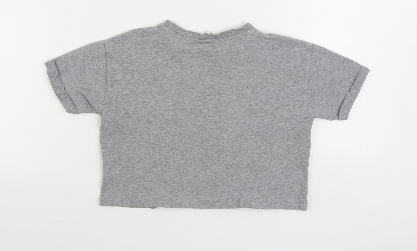 George Boys Grey Cotton Basic T-Shirt Size 7-8 Years Round Neck - Kindness is Power