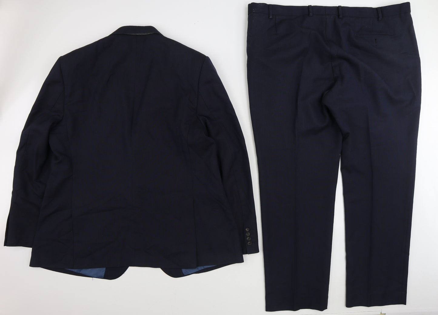Marks and Spencer Mens Blue Wool 2 Piece Suit Size 48