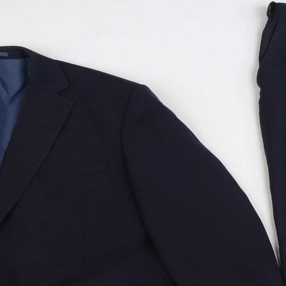Marks and Spencer Mens Blue Wool 2 Piece Suit Size 48