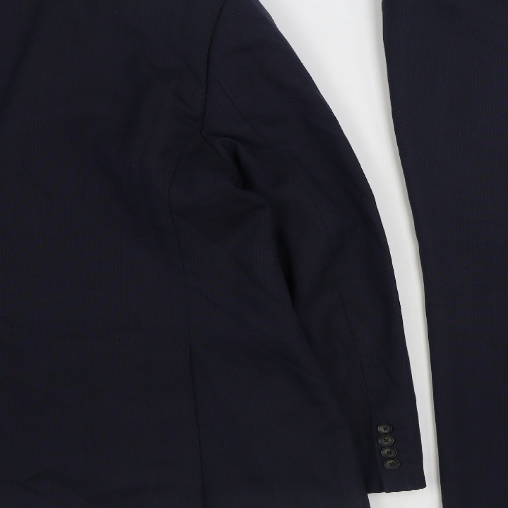 Marks and Spencer Mens Blue Wool 2 Piece Suit Size 48