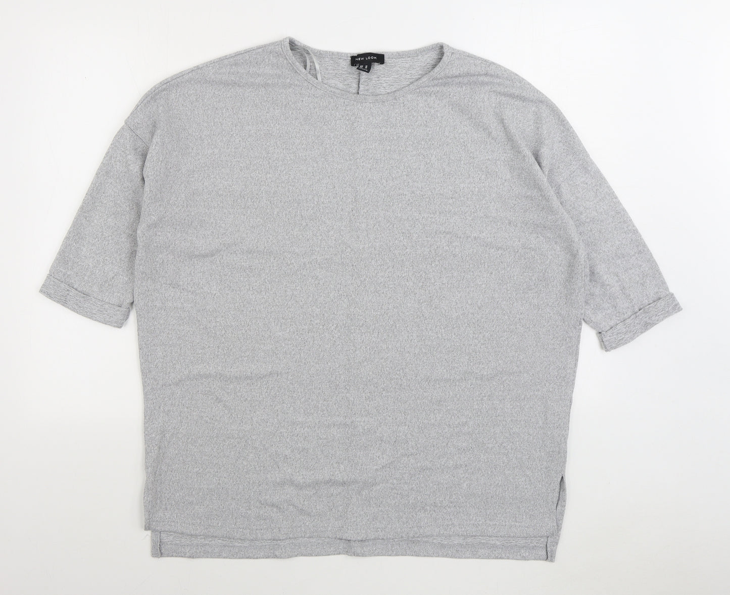 New Look Womens Grey Polyester Pullover Sweatshirt Size M Pullover