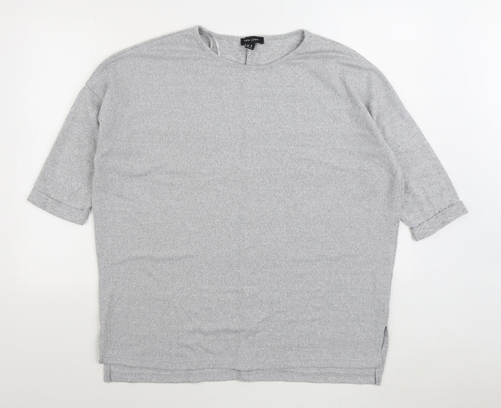 New Look Womens Grey Polyester Pullover Sweatshirt Size M Pullover