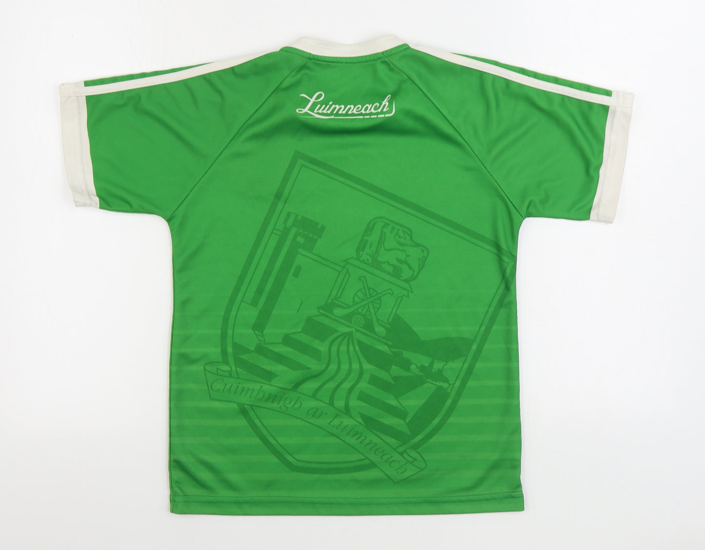 O'Neills Boys Green Polyester Basic T-Shirt Size 10-11 Years Round Neck Pullover - Sporting Limerick