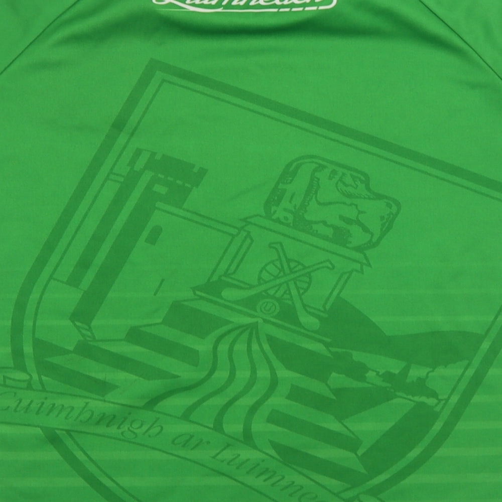 O'Neills Boys Green Polyester Basic T-Shirt Size 10-11 Years Round Neck Pullover - Sporting Limerick
