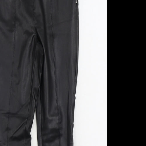Miss Selfridge Womens Black Polyurethane Jegging Trousers Size 8 L29 in Regular Zip