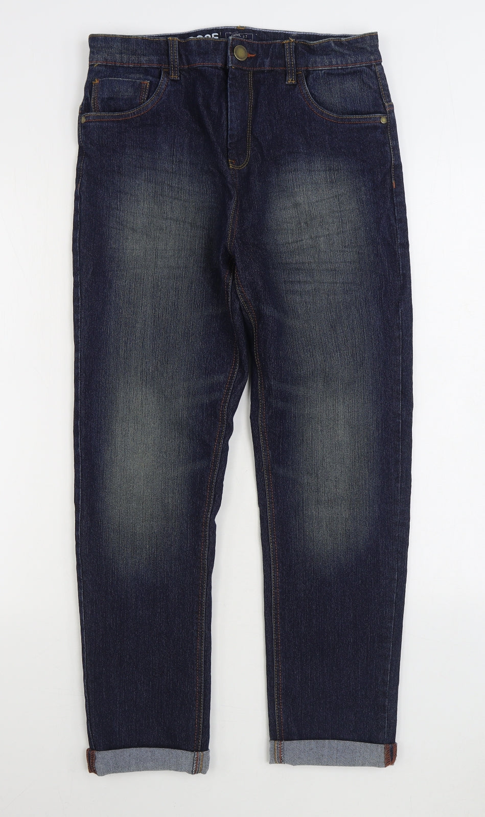 NEXT Boys Blue Cotton Straight Jeans Size 13 Years Regular Zip