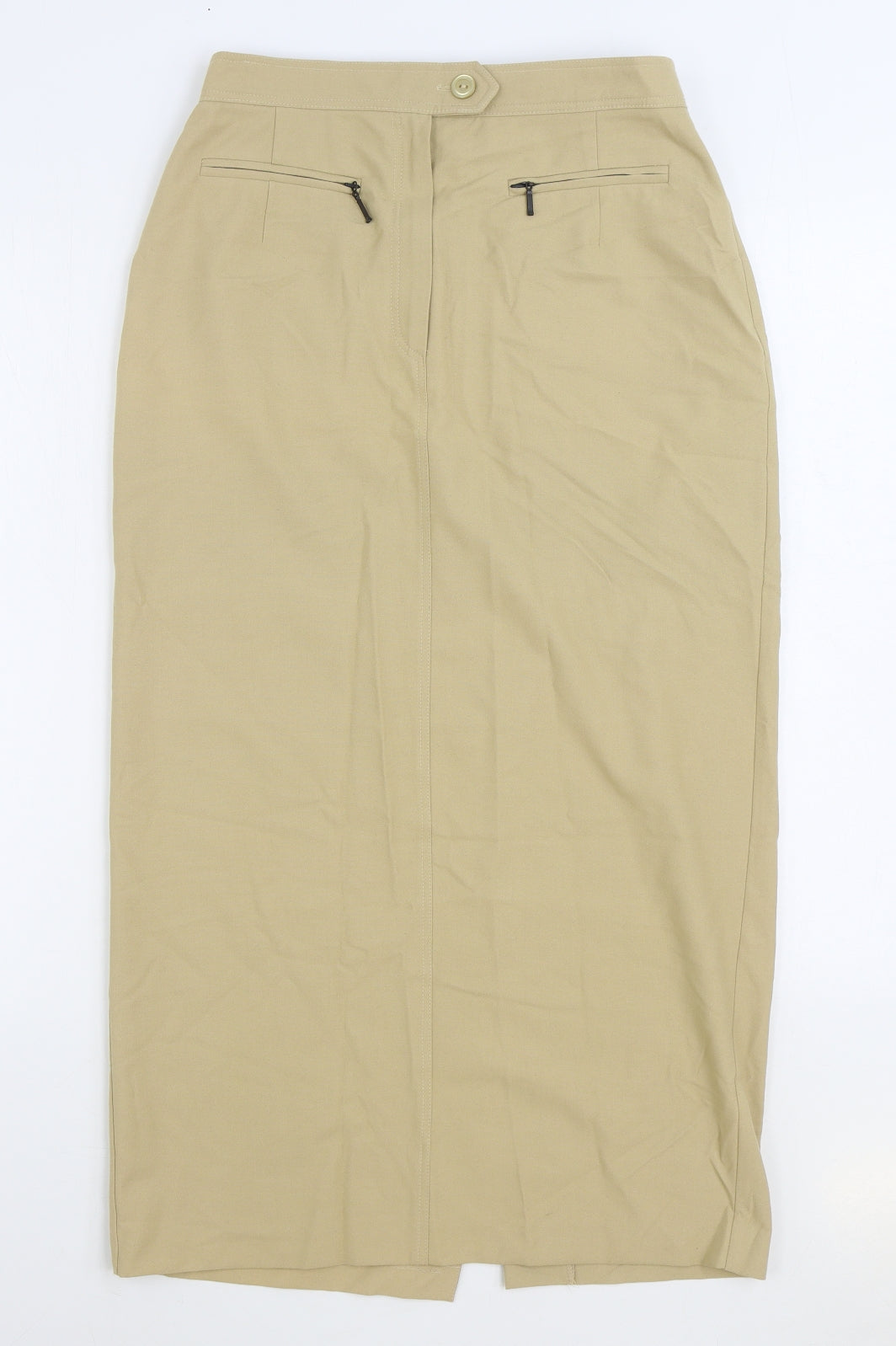 Steilmann Womens Beige Polyester Straight & Pencil Skirt Size 12 Zip