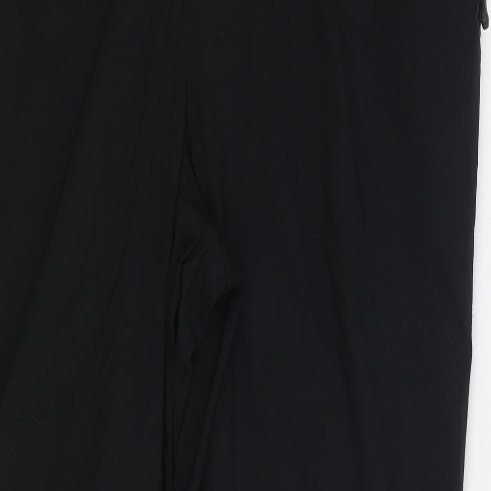 Crivit Mens Black Polyester Rain Trousers Trousers Size 38 in L32 in Regular Zip - Zip Off Legs